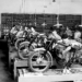 Fábrica da Moto Morini em 1955, na história da Moto Morini