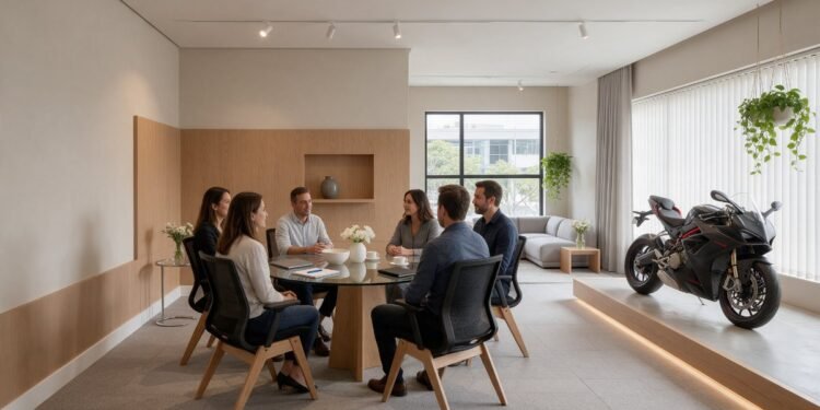 Reunião do grupo de consórcio, assembleia do consórcio de moto