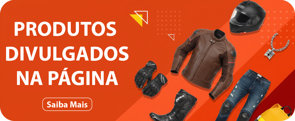 Produtos divulgados na página do DNA Motociclista