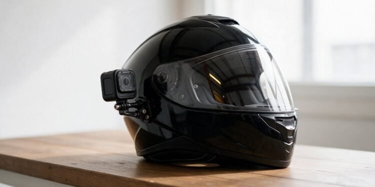 Capacete com câmera de ação, câmera de ação para moto