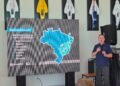 Apresentação da CFMOTO mostra mapa com as novas cidades da rede, entre elas Belo Horizonte
