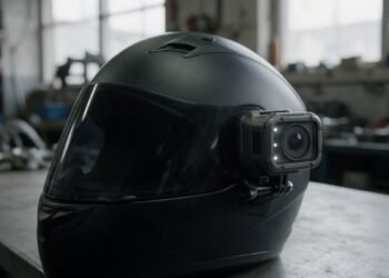 Capacete integral com câmera de ação, como gravar viagens de moto