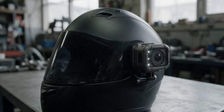 Capacete integral com câmera de ação, como gravar viagens de moto