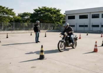 Iniciante em pátio de treino, como tirar CNH categoria A de moto
