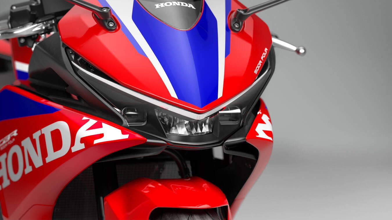 Carenagem e farol da Honda CBR500R Four 2027 em detalhe