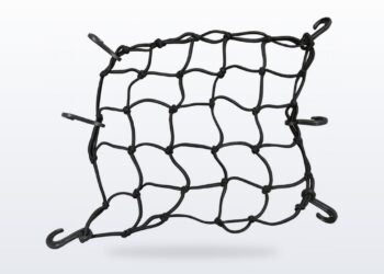 Rede elástica aranha 35x35 para capacete e bagageiro de moto, com ganchos