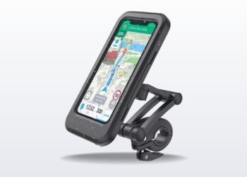 Suporte de celular articulado à prova d'água para guidão de moto