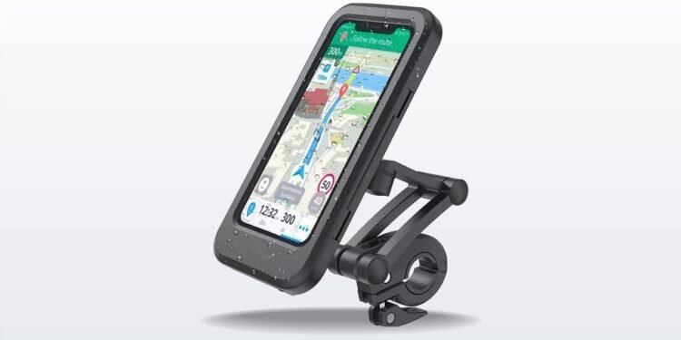 Suporte de celular articulado à prova d'água para guidão de moto