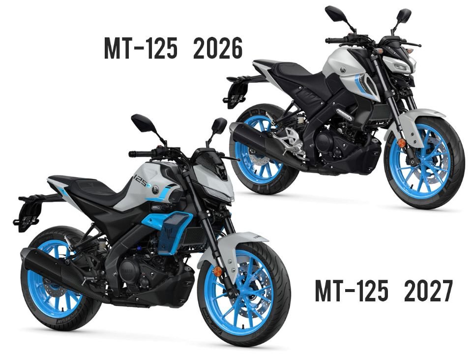 Comparativo entre a Yamaha MT-125 2026 e a Yamaha MT-125 2027